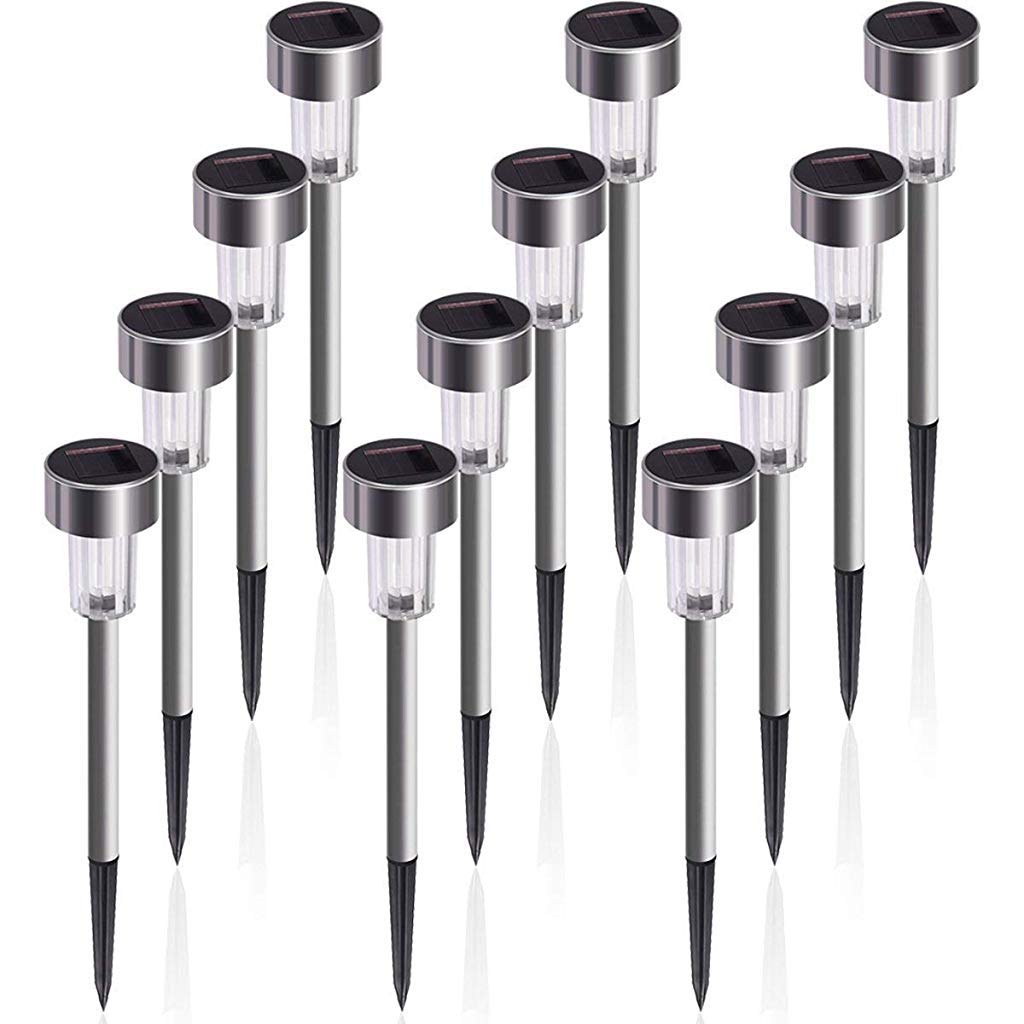 Supvox Solar Light for Home 12 Pack Solar Garden Lights Outdoor with IP65 Waterproof LED Solar Path Lights for Landscape, Patio, Yard Sensing Auto On/Off Stainless Steel Construction Romantic White Light Supvox Solar Light for Home 12 Pack Solar Garden Lights Outdoor with IP65 Waterproof LED Solar Path Lights for Landscape, Patio, Yard Sensing Auto On/Off Stainless Steel Construction Romantic White Light